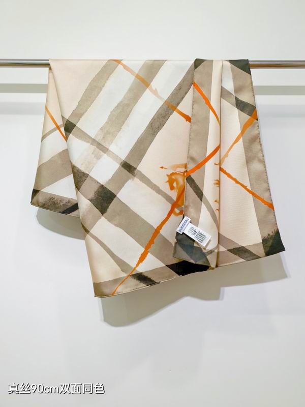 Burberry silk scarf 90X90cm E12 (8)