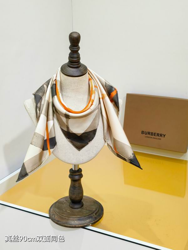 Burberry silk scarf 90X90cm E12 (9)