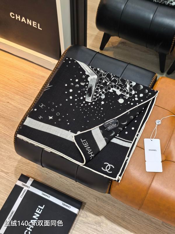 Chanel  Scarf 140X140cm 70%羊绒30%真丝 E04 (10)