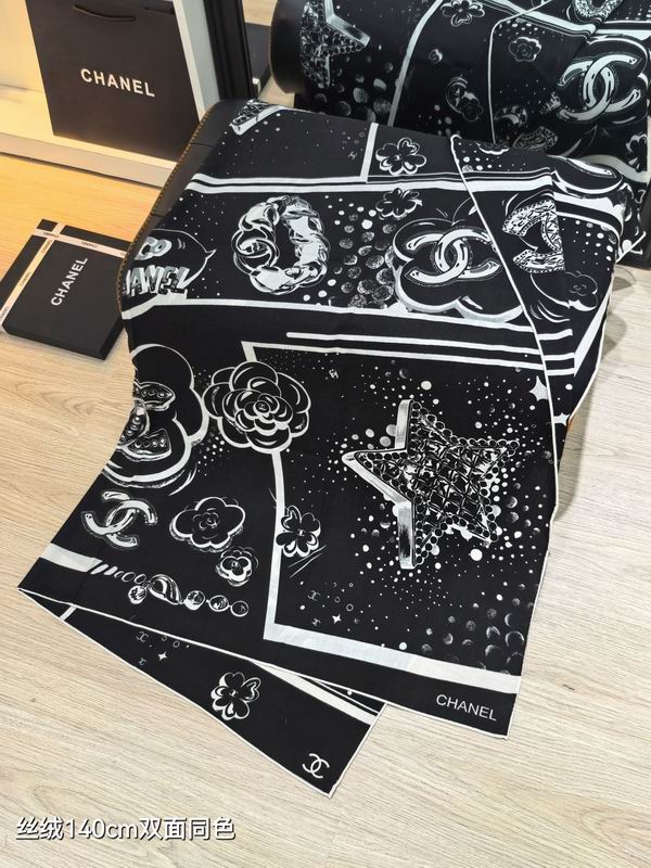 Chanel  Scarf 140X140cm 70%羊绒30%真丝 E04 (11)