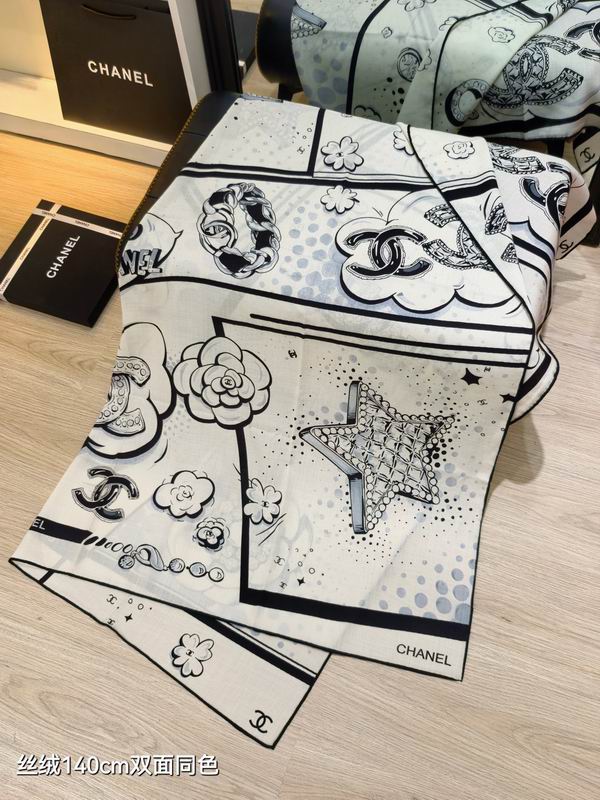 Chanel  Scarf 140X140cm 70%羊绒30%真丝 E04 (3)