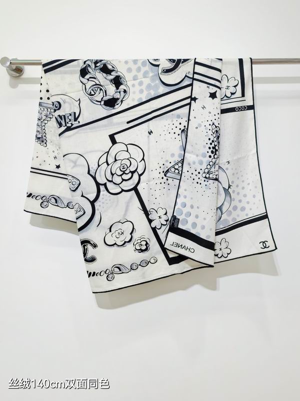 Chanel  Scarf 140X140cm 70%羊绒30%真丝 E04 (6)