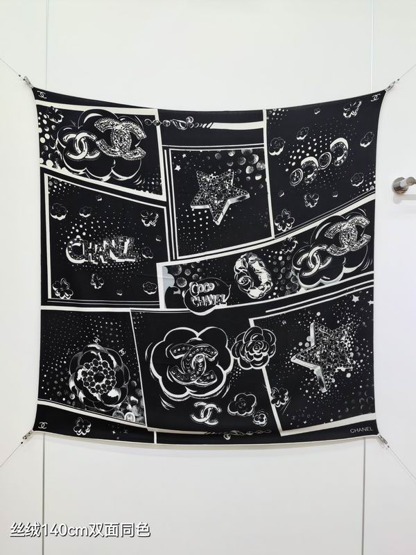 Chanel  Scarf 140X140cm 70%羊绒30%真丝 E04 (9)