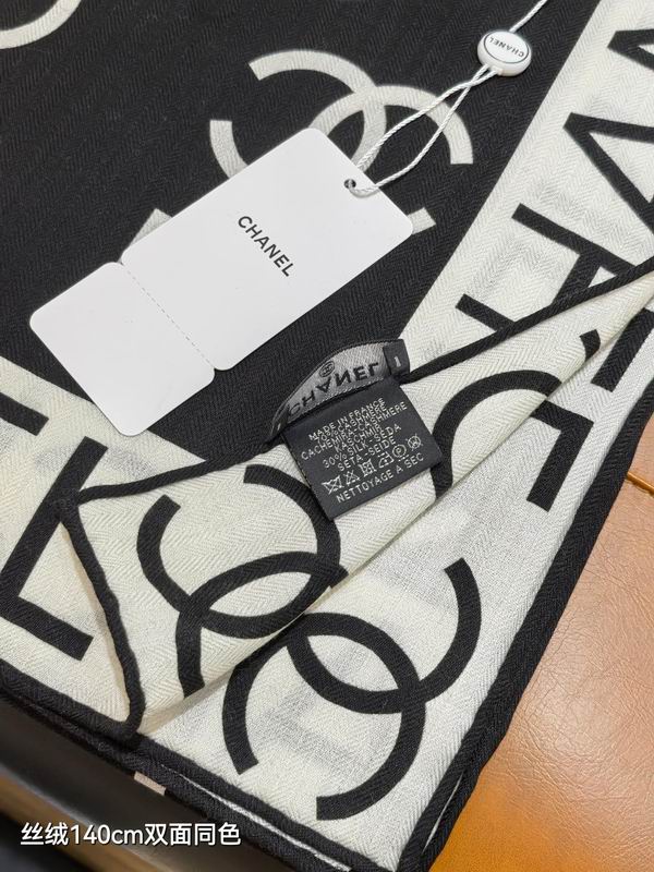 Chanel Scarf 140X140cm 70%羊绒30%真丝 E03 (13)