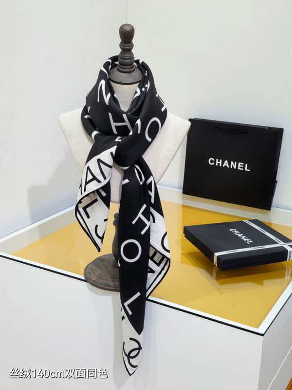 Chanel Scarf 140X140cm 70%羊绒30%真丝 E03 (15)