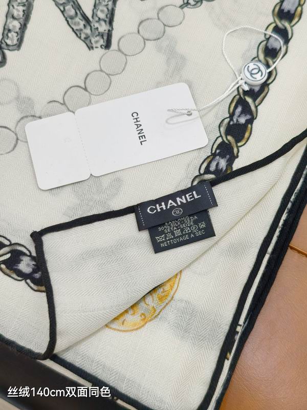 Chanel Scarf 140X140cm 70%羊绒30%真丝 E09 (13)