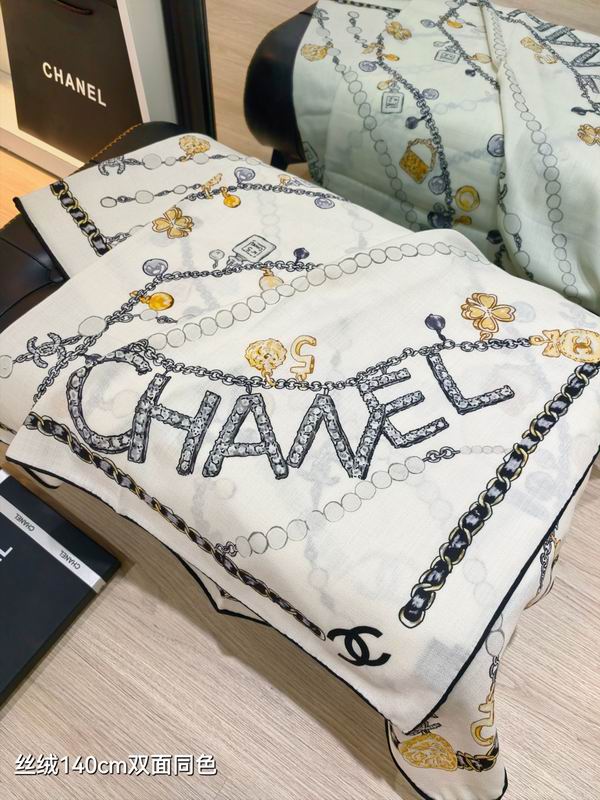 Chanel Scarf 140X140cm 70%羊绒30%真丝 E09 (14)