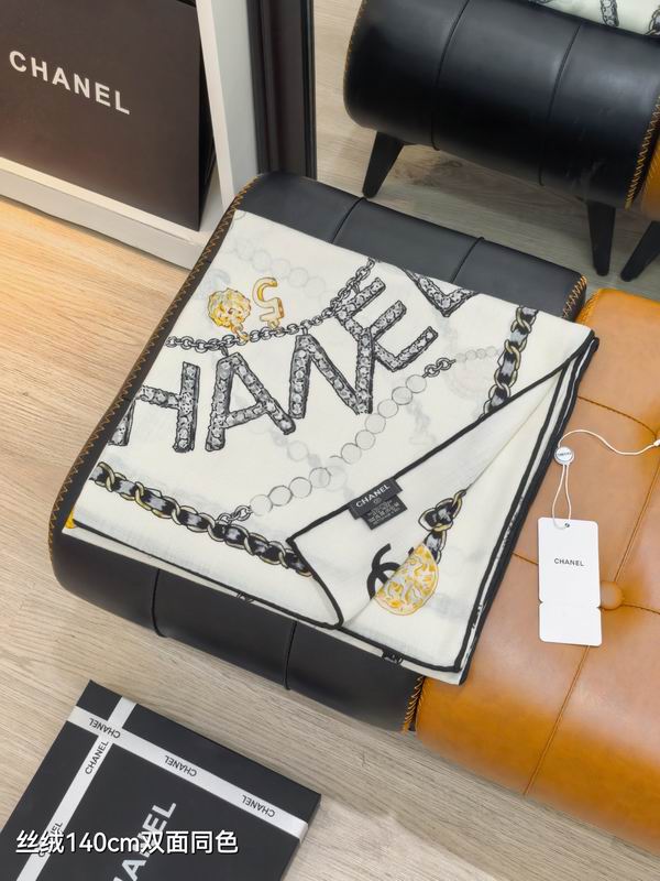 Chanel Scarf 140X140cm 70%羊绒30%真丝 E09 (16)