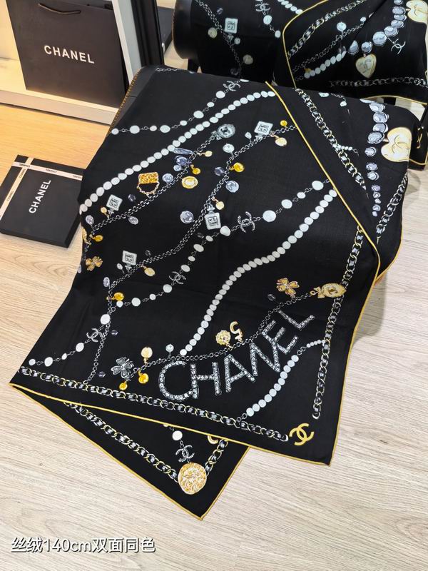 Chanel Scarf 140X140cm 70%羊绒30%真丝 E09 (6)