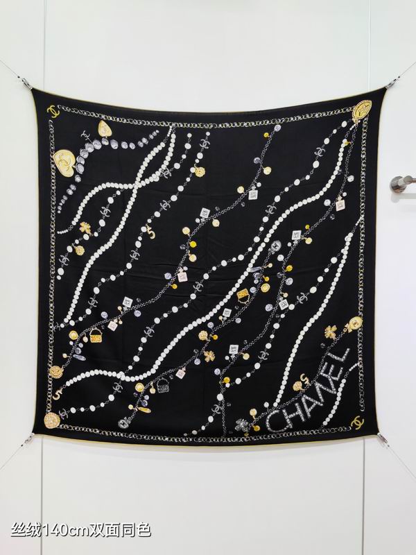 Chanel Scarf 140X140cm 70%羊绒30%真丝 E09 (8)