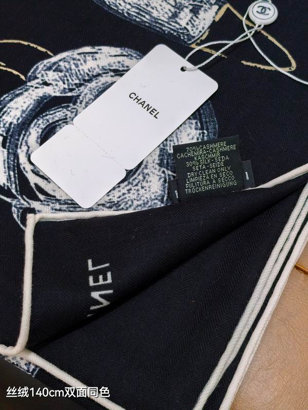 Chanel Scarf 140X140cm 70%羊绒30%真丝 E17 (5)