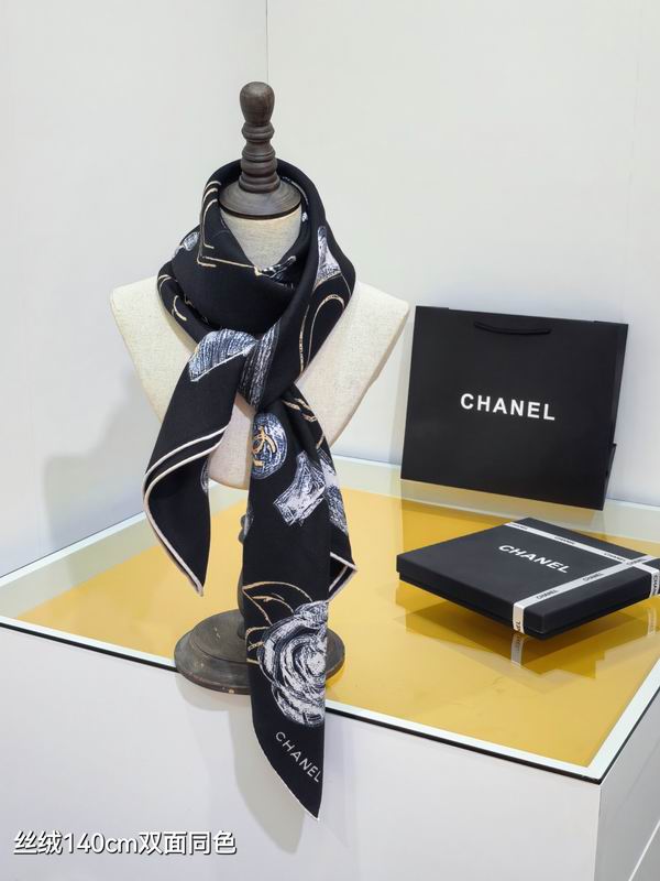 Chanel Scarf 140X140cm 70%羊绒30%真丝 E17 (7)