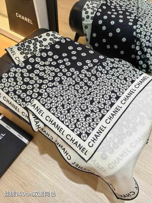 Chanel Scarf 140X140cm 70%羊绒30%真丝 E18 (4)