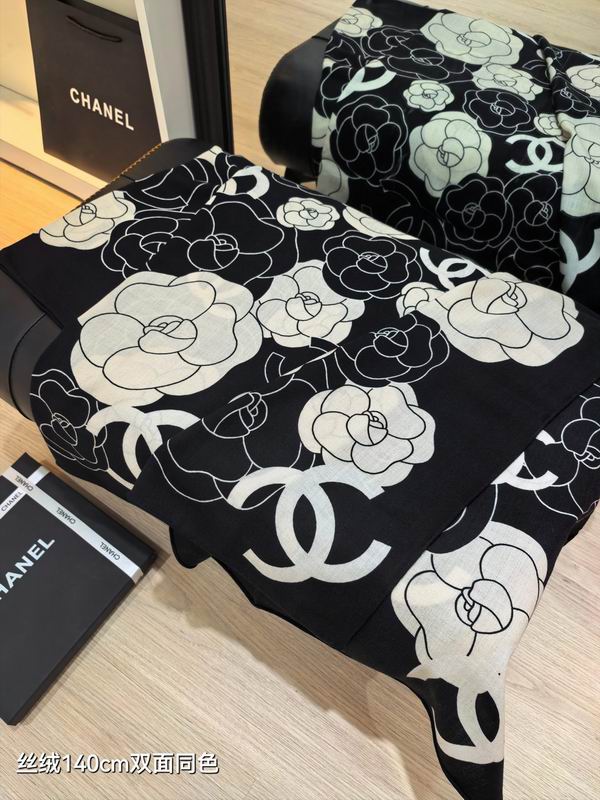 Chanel Scarf 140X140cm 70%羊绒30%真丝 E20 (4)