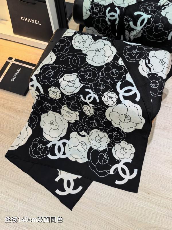 Chanel Scarf 140X140cm 70%羊绒30%真丝 E20 (5)