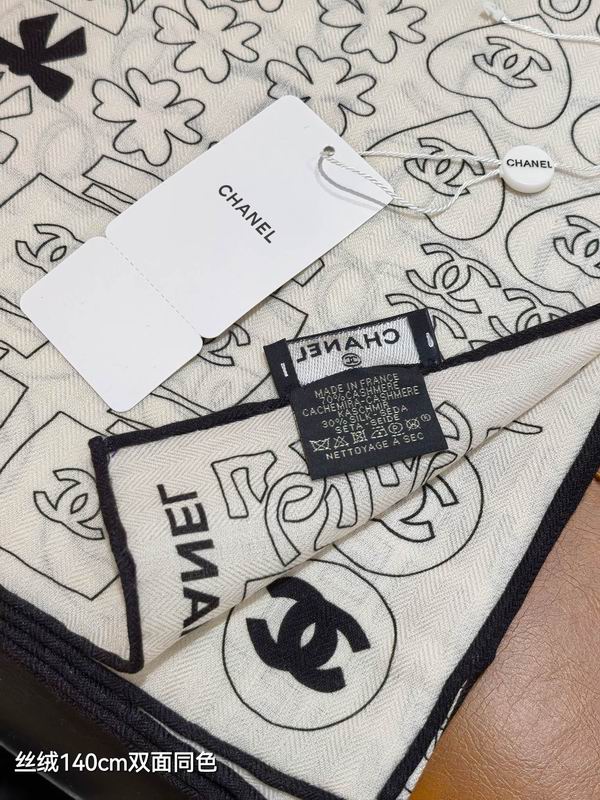 Chanel Scarf 140X140cm 70%羊绒30%真丝 E40 (13)