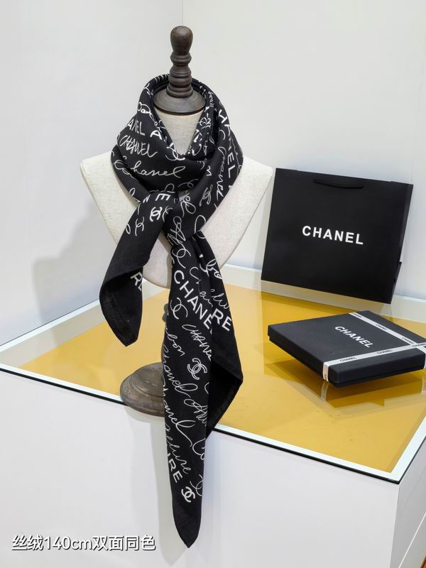 Chanel Scarf 140X140cm 70%羊绒30%真丝 E41 (7)