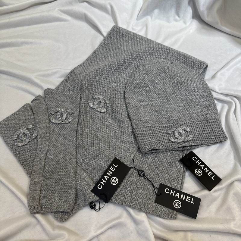 Chanel Scarf hat Gloves  (148)