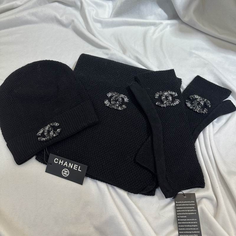 Chanel Scarf hat Gloves  (151)