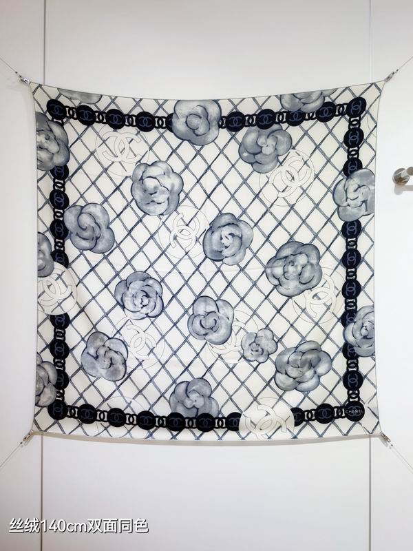Chanel scarf 140X140cm 70%羊绒30%真丝 E27 (1)
