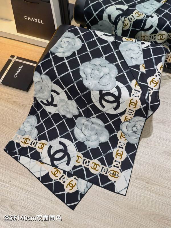 Chanel scarf 140X140cm 70%羊绒30%真丝 E27 (11)