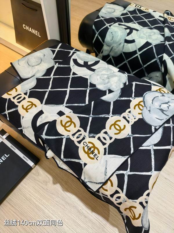 Chanel scarf 140X140cm 70%羊绒30%真丝 E27 (12)