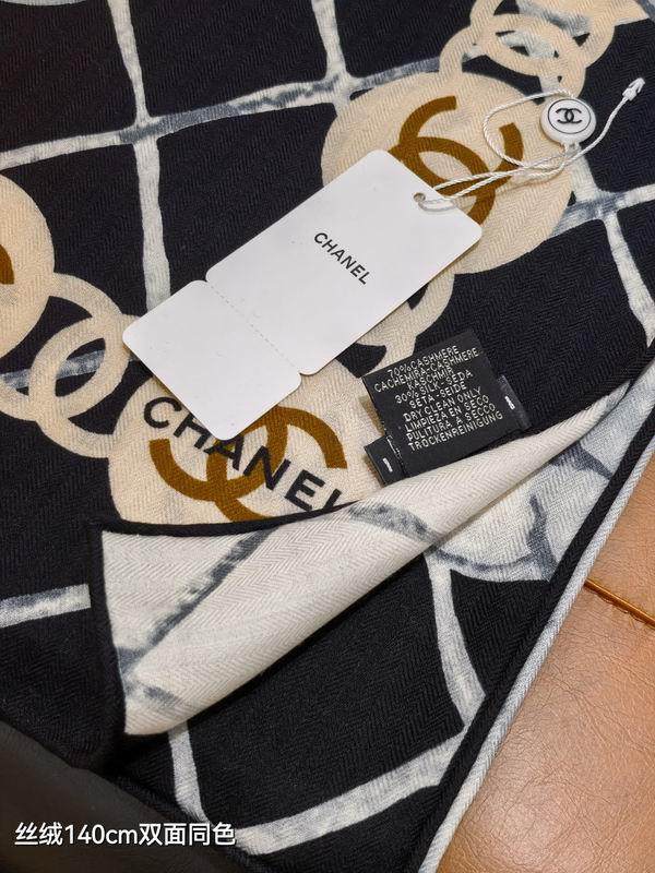 Chanel scarf 140X140cm 70%羊绒30%真丝 E27 (13)
