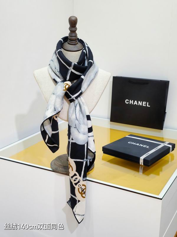 Chanel scarf 140X140cm 70%羊绒30%真丝 E27 (15)