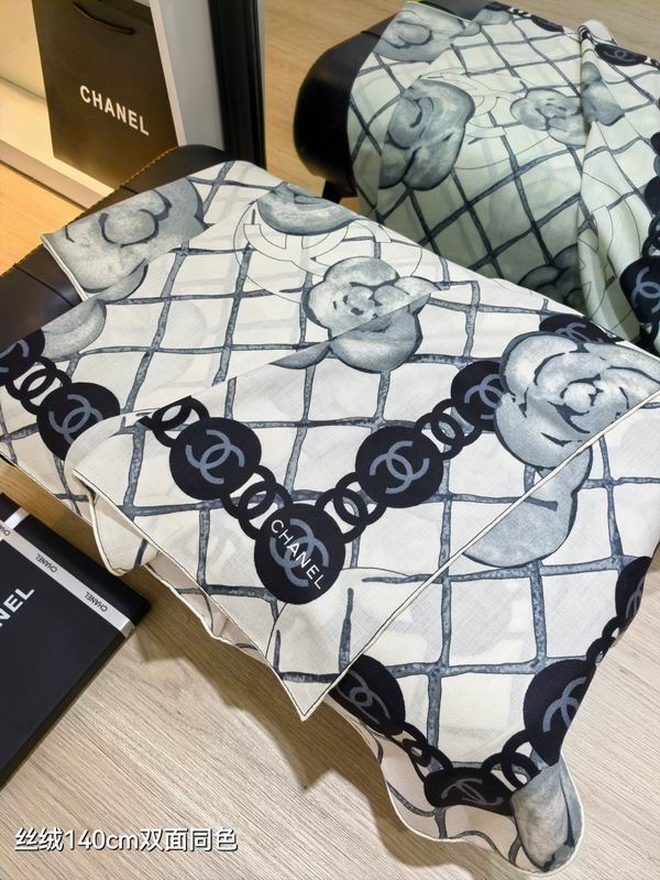 Chanel scarf 140X140cm 70%羊绒30%真丝 E27 (4)