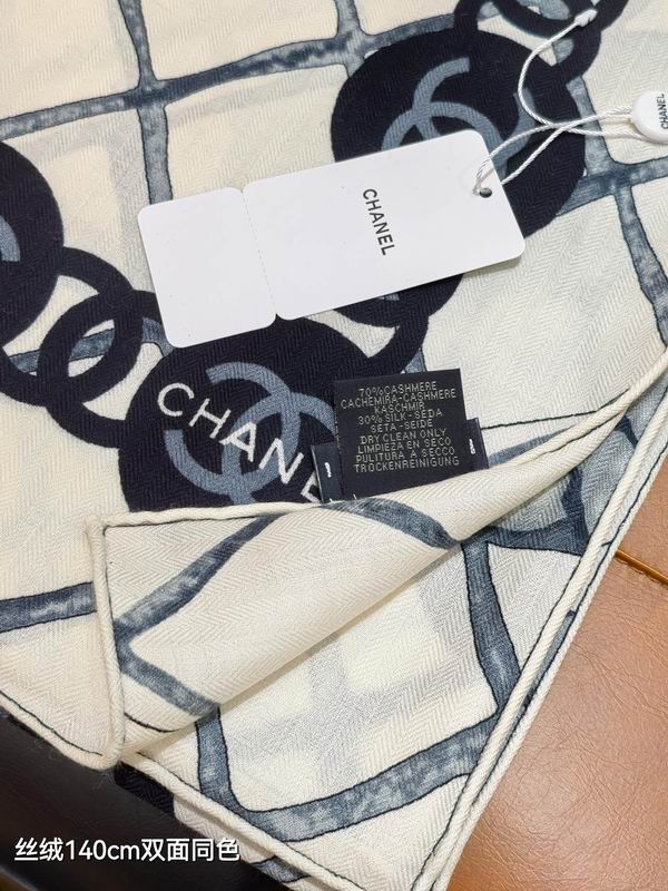 Chanel scarf 140X140cm 70%羊绒30%真丝 E27 (5)