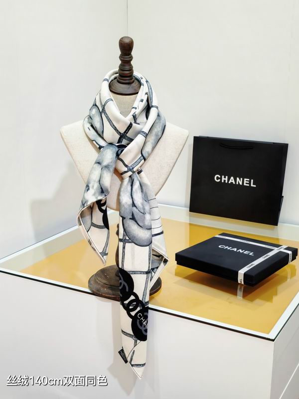 Chanel scarf 140X140cm 70%羊绒30%真丝 E27 (7)