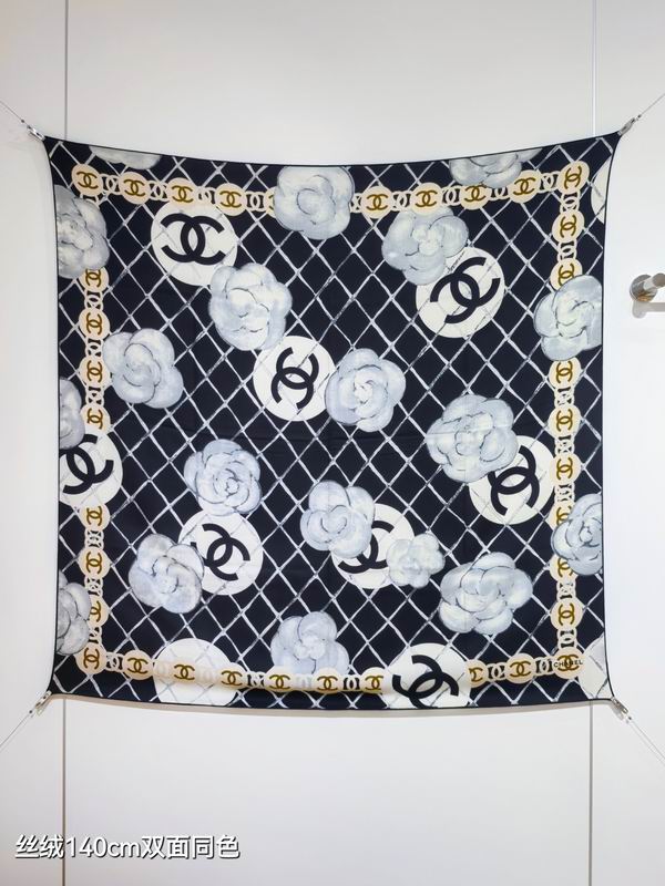 Chanel scarf 140X140cm 70%羊绒30%真丝 E27 (9)