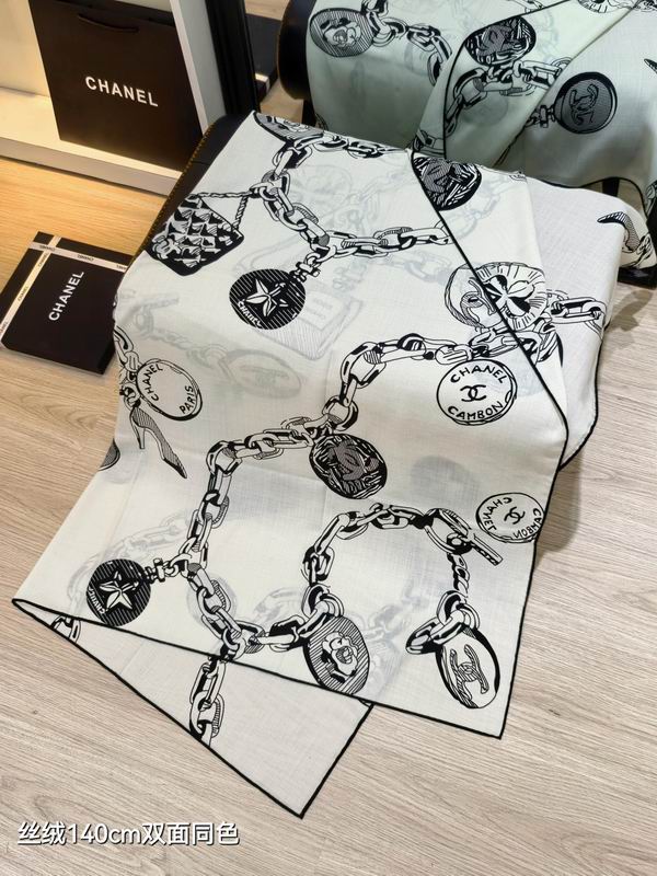 Chanel scarf 140X140cm 70%羊绒30%真丝 E43 (11)