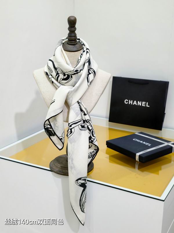 Chanel scarf 140X140cm 70%羊绒30%真丝 E43 (15)