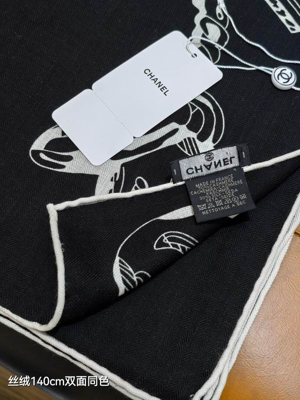 Chanel scarf 140X140cm 70%羊绒30%真丝 E43 (5)