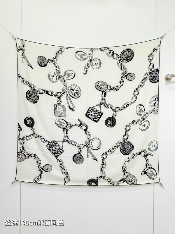 Chanel scarf 140X140cm 70%羊绒30%真丝 E43 (9)