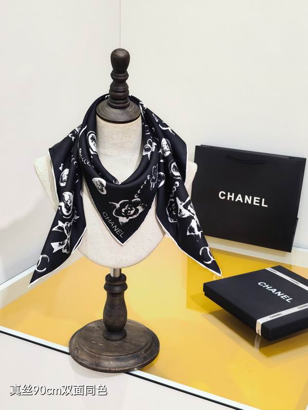 Chanel silk Scarf 90X90cm E04 (2)