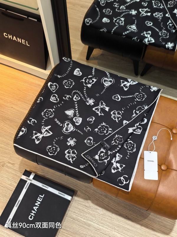 Chanel silk Scarf 90X90cm E04 (7)