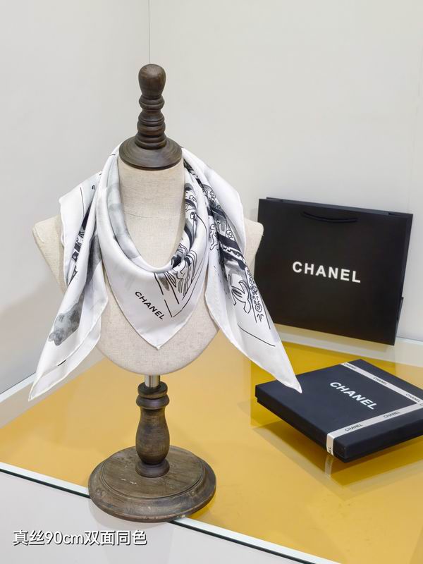 Chanel silk Scarf 90X90cm E05 (2)
