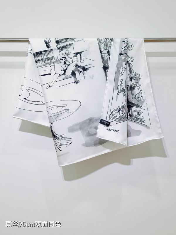 Chanel silk Scarf 90X90cm E05 (3)