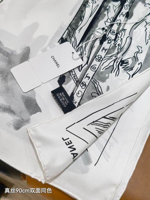 Chanel silk Scarf 90X90cm E05 (4)