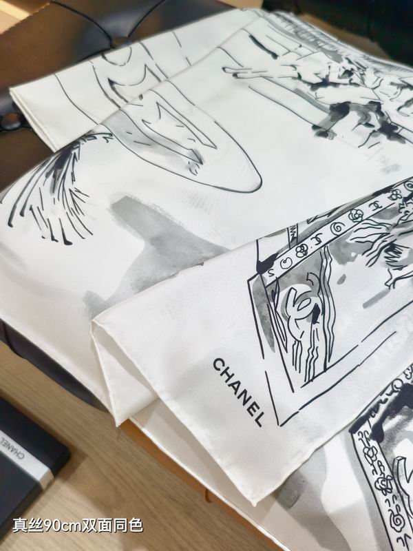 Chanel silk Scarf 90X90cm E05 (5)