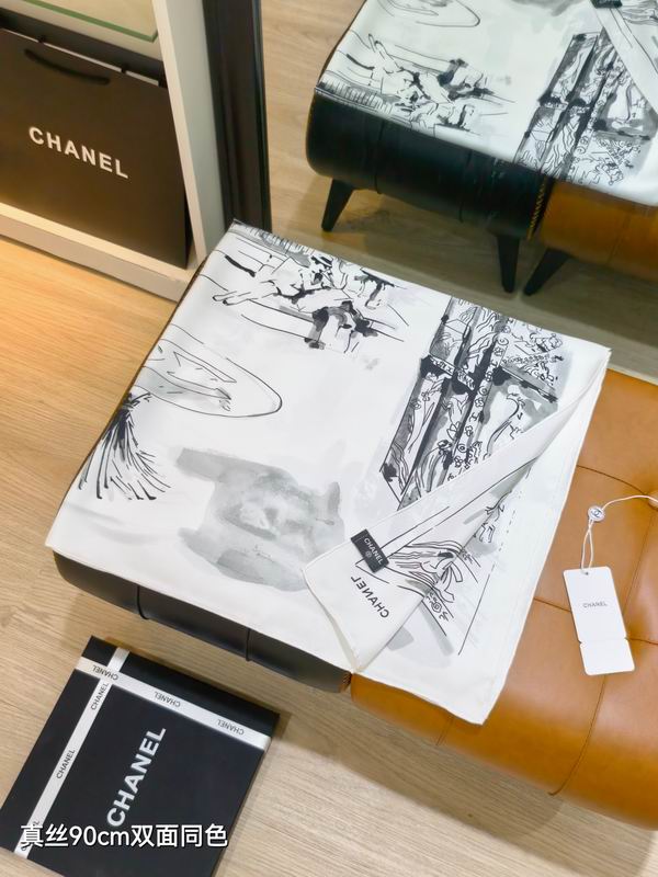 Chanel silk Scarf 90X90cm E05 (7)