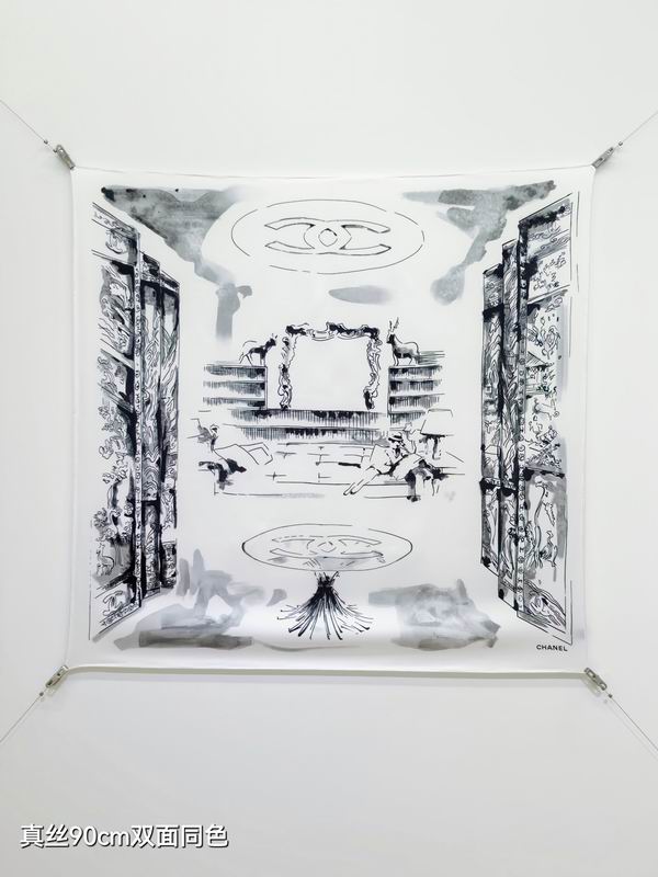 Chanel silk Scarf 90X90cm E05 (8)