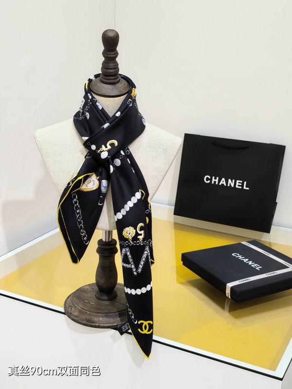 Chanel silk Scarf 90X90cm E06 (1)