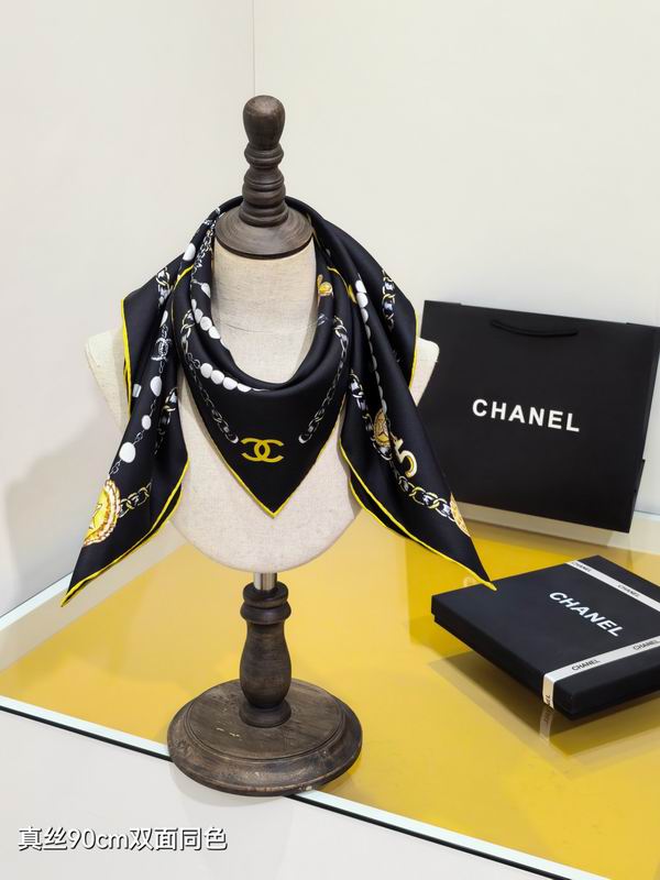 Chanel silk Scarf 90X90cm E06 (2)