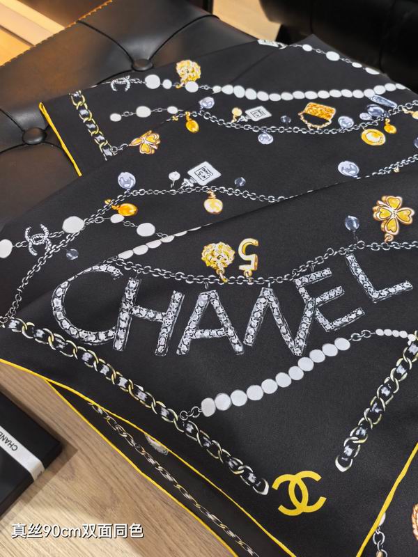 Chanel silk Scarf 90X90cm E06 (5)