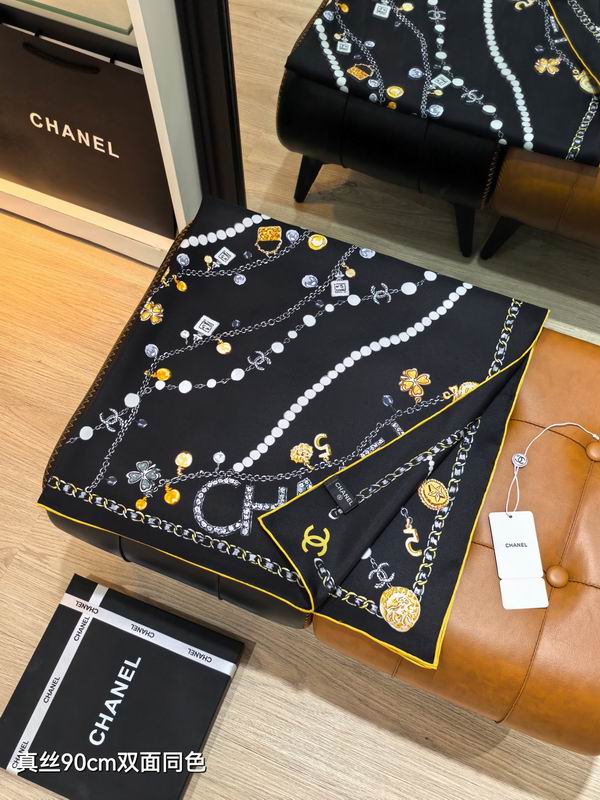 Chanel silk Scarf 90X90cm E06 (7)