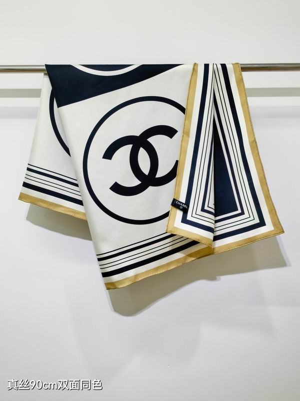 Chanel silk Scarf 90X90cm E10 (3)