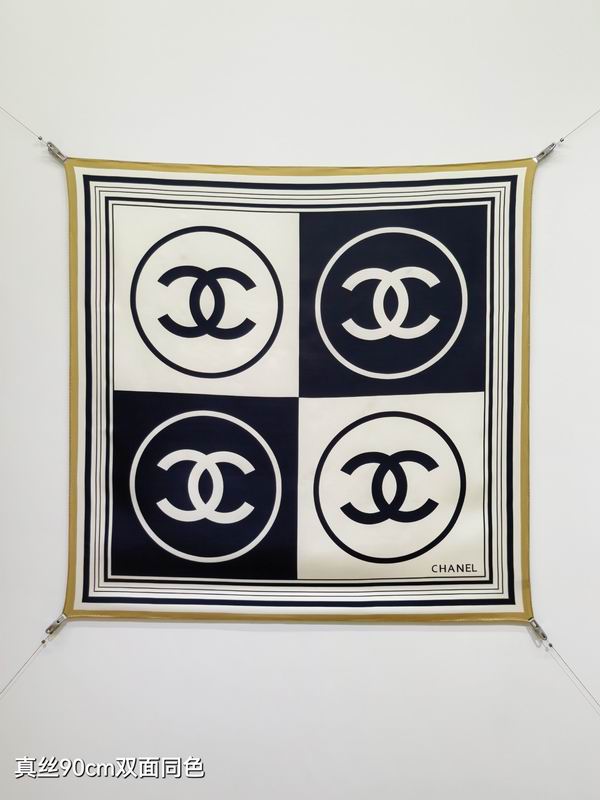 Chanel silk Scarf 90X90cm E10 (9)